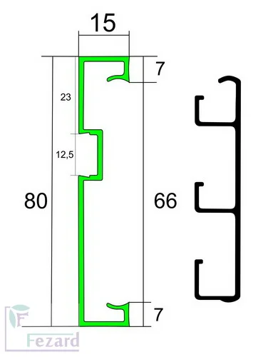 Алюминиевый плинтус Fezard Кабельный ALP-G80-LF Алюминий 80*15*2500 мм в Салавате