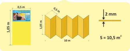 Подложка Солид 2мм гармошка желтая (10.5 м2) в Салавате