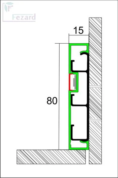 Алюминиевый плинтус Fezard Кабельный ALP-G80-LF Алюминий 80*15*2500 мм в Салавате