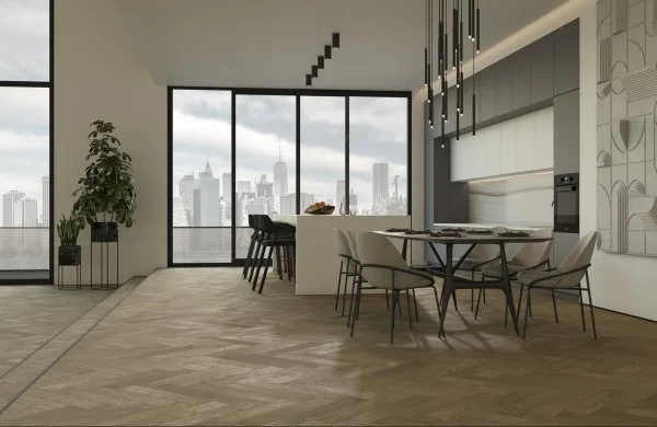 Паркетная доска Quartz Parquet Английская Ёлка Дуб Карельский 33-419 в Салавате