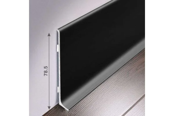 Алюминиевый плинтус Bonkeel ПЛ80 515л Черный (78,5х11,2х2500мм) в Салавате