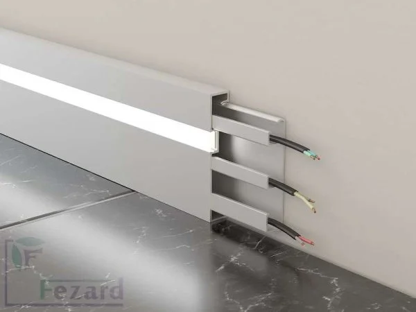 Алюминиевый плинтус Fezard Кабельный ALP-G80-LF Алюминий 80*15*2500 мм в Салавате